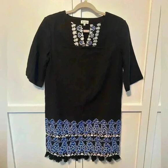 SUNO Fringe Detail Dress 2 - Picture 1 of 3